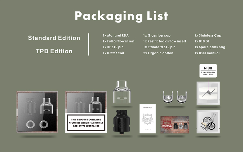 damn Vape Mongrel RDA ireland contents