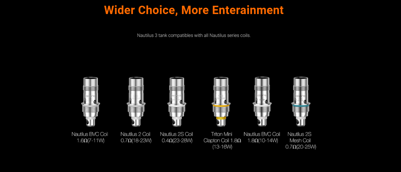 Aspire Nautilus 3 vape tank Ireland